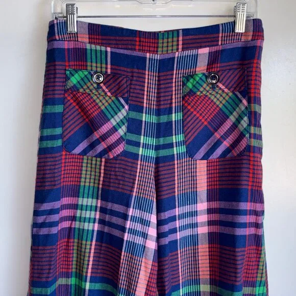 Maeve Multicolor Plaid Wide Leg Pants - Picture 6 of 15